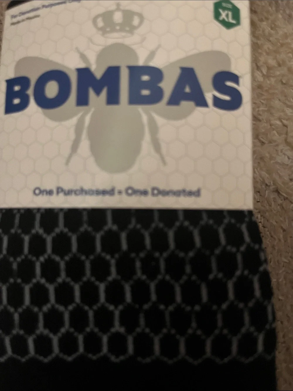 Bombas Men's Athletic Socks in Black with Gray Stripes 4 honeycomb XL